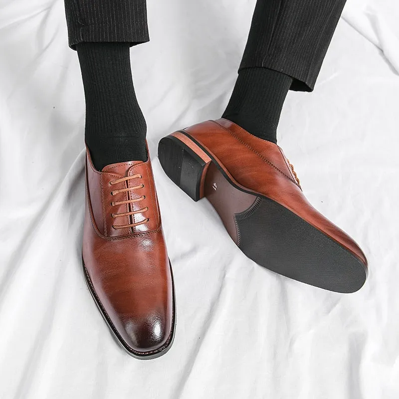 Angelo Ricci™ Classic Business Formal Pointed Leather Oxford Shoes