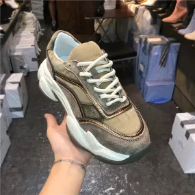 LUXE SEVEN DESIGN WIDE FIT CHUNKY TRAINERS