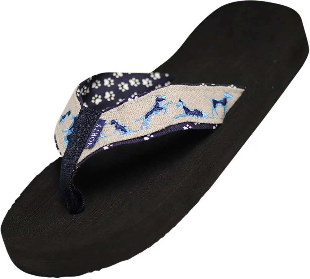 Norty WOMENS 6-11 RESORT SANDAL FLIP FLOP DOGS