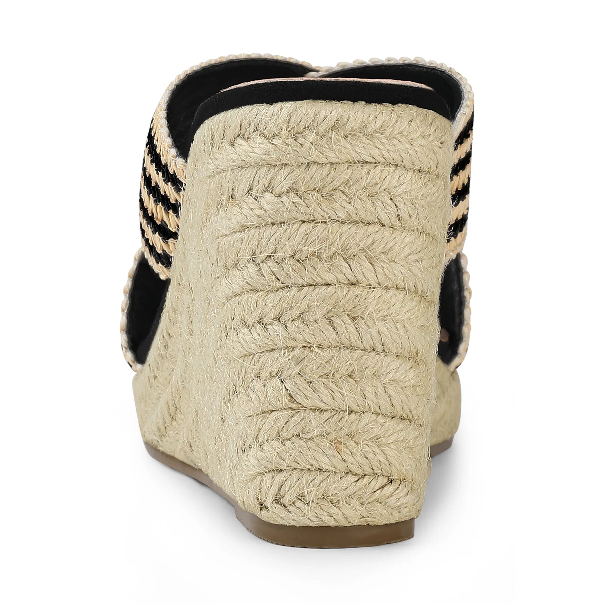 Open Toe Crisscross Straps Espadrilles Slide Wedge Sandals
